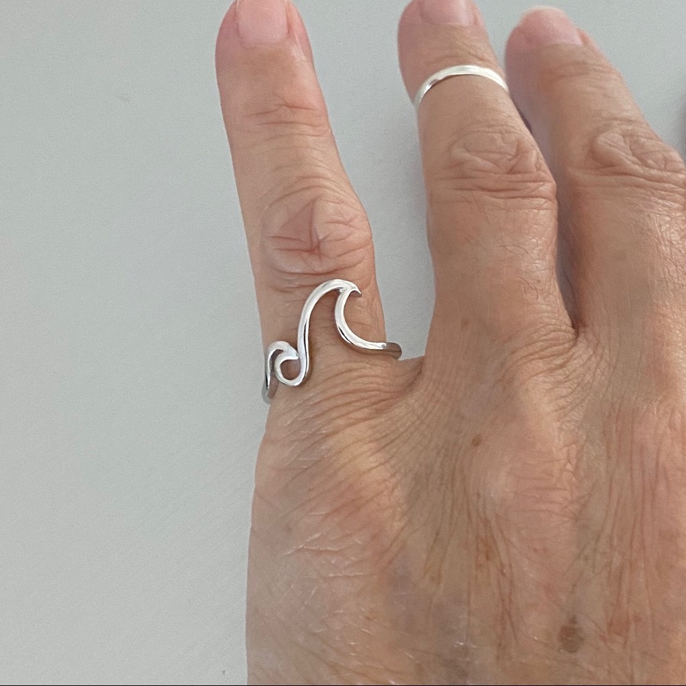 Sterling Silver Double Waves Ring - image 5